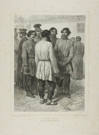 Rosyjscy chłopi autorstwa Denis Auguste Marie Raffet
