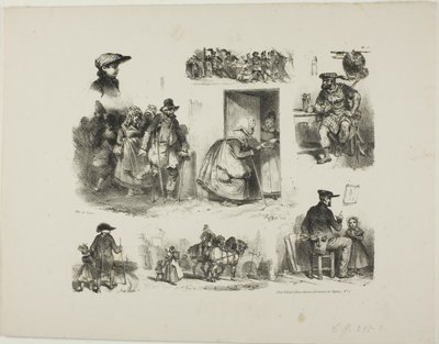 Arkusz szkiców autorstwa Denis Auguste Marie Raffet