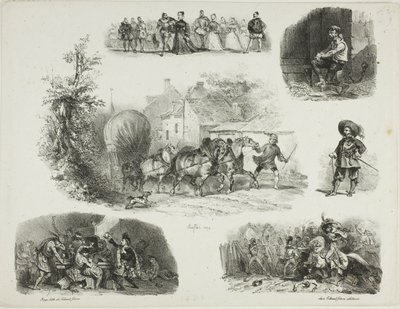Arkusz szkiców autorstwa Denis Auguste Marie Raffet