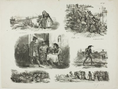 Arkusz szkiców autorstwa Denis Auguste Marie Raffet