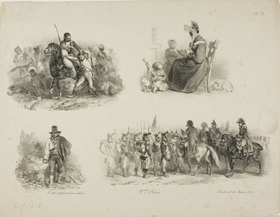 Arkusz szkiców autorstwa Denis Auguste Marie Raffet