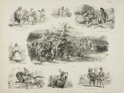Arkusz szkiców autorstwa Denis Auguste Marie Raffet