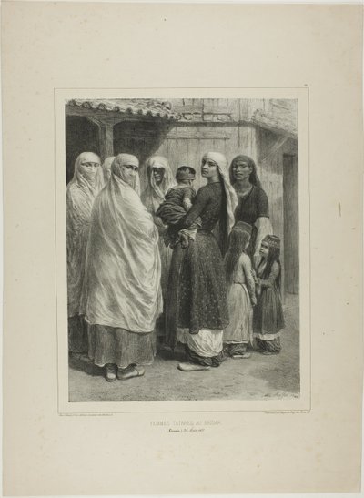 Kobiety tatarskie w Bajdarze, Krym, 26 sierpnia 1837 r. autorstwa Denis Auguste Marie Raffet