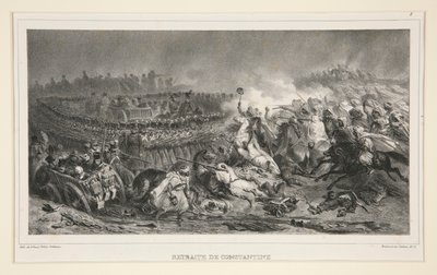 2. Lekka Kawaleria odpierając atak Arabów, z zestawu sześciu, zatytułowanej Retraite de Constantine autorstwa Denis Auguste Marie Raffet