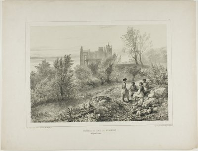 Zamek hrabiego Woronzowa, Ałupka, Krym, 12 sierpnia 1837 r. autorstwa Denis Auguste Marie Raffet