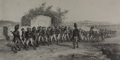 Rekruci tureccy pod Smyrną, 10 listopada 1837 r. autorstwa Denis Auguste Marie Raffet