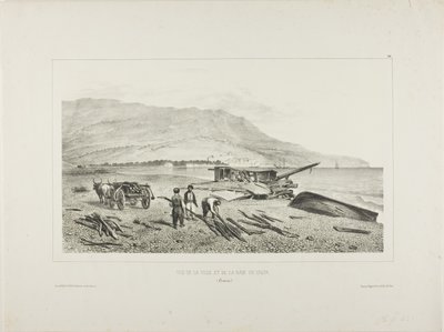 Widok na wioskę i zatokę Jałty na Krymie, 15 sierpnia 1837 r. autorstwa Denis Auguste Marie Raffet