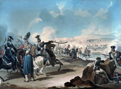 Kawaleria rosyjska atakująca piechotę francuską pod Borodino (bataille de la Moskova) - Dighton, Denis (1792-1827) - ok. 1813 - Akwarela na papierze - 53,8x71,8 - Kolekcja prywatna autorstwa Denis Dighton