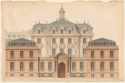 Rysunek prezentacyjny hotelu de Camondo autorstwa Denis Louis Destors