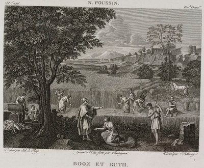 Denis-Sébastien Leroy, Antoine-Claude-François Villerey i Chataigner - Booz i Ruth, według Nicolasa Poussina - 1802-1815 autorstwa Denis Sebastien Leroy