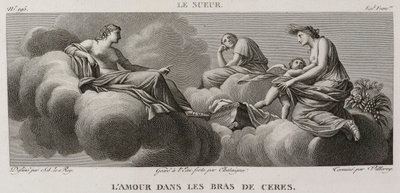 Denis-Sébastien Leroy, Antoine-Claude-François Villerey et Chataigner - Miłość w ramionach Ceres, według Eustache Le Sueur - 1802-1815 autorstwa Denis Sebastien Leroy