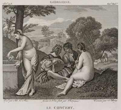 Denis-Sébastien Leroy, Antoine-Claude-François Villerey i Chataigner - Koncert według Giorgione - 1802-1815 autorstwa Denis Sebastien Leroy