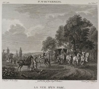 Denis-Sébastien Leroy, Antoine-Claude-François Villerey i Jean Duplessis-Bertaux - Widok parku, według Wouwermana - 1802-1815 autorstwa Denis Sebastien Leroy