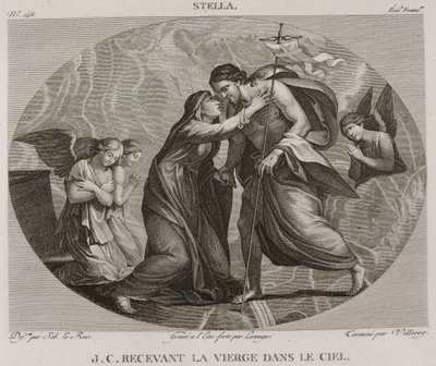 Denis-Sébastien Leroy, Antoine-Claude-François Villerey et Lerouge - Jezus Chrystus przyjmujący Dziewicę w niebie, według Jacques Stella - 1802-1815 autorstwa Denis Sebastien Leroy