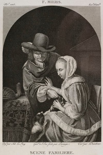 Denis-Sébastien Leroy, Lerouge i Dambrun - Scena rodzinna, według Fransa van Mierisa Starszego - 1802-1815 autorstwa Denis Sebastien Leroy