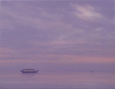Łódź rybacka na jeziorze Vembanad, Kerala autorstwa Derek Hare