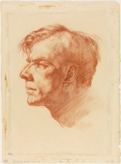 Portret Johna Fothergilla, ok. 1907 (sangwina na papierze) autorstwa Derwent Lees