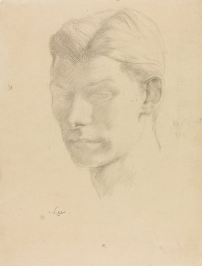 Portret mężczyzny, ok. 1906-08 (ołówek na papierze) autorstwa Derwent Lees