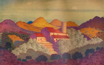 Zachód słońca w pobliżu Collioure, XX wiek autorstwa Derwent Lees