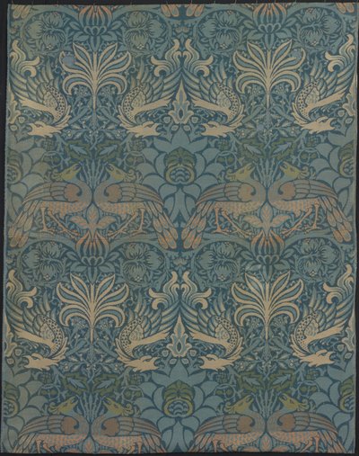 Panel zatytułowany Paw i smok autorstwa Designed by William Morris