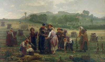 Zbieranie maków w Pikardii, 1860 autorstwa Desire Francois Laugee