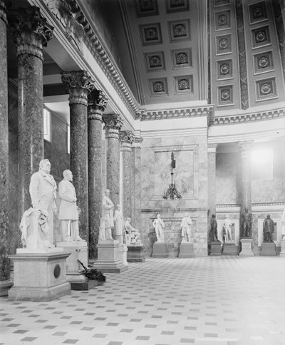 Narożnik w Statuary Hall, Kapitol w Waszyngtonie, ok. 1904 r. autorstwa Detroit Publishing Co.