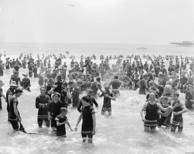 Kąpiący się, Atlantic City, New Jersey autorstwa Detroit Publishing Co.