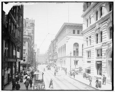 Róg Piątej Alei i Wood Street, Pittsburgh, Pa. autorstwa Detroit Publishing Co.