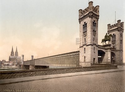 Most Eisenbahn, Ren, Kolonia, Niemcy, ok. 1900 autorstwa Detroit Publishing Co.
