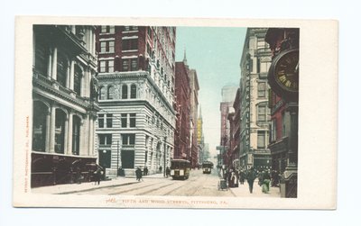 Fifth and Wood Streets, Pittsburgh, Pa. autorstwa Detroit Publishing Co.