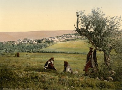 Widok ogólny, Kana Galilejska, Ziemia Święta, ok. 1890-1900 (odbitka fotochromowa) autorstwa Detroit Publishing Co.