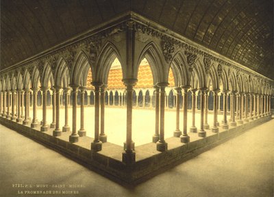 Monks" Promenade, Mont Saint-Michel, Francja, Photochrome Print, c.1900 autorstwa Detroit Publishing Co.