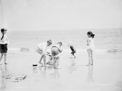 Zamki z piasku, Coney Island, Nowy Jork autorstwa Detroit Publishing Co.