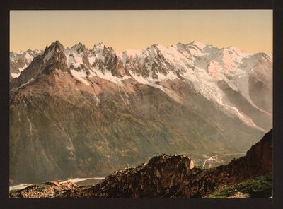 Dolina Chamonix z Aiguille du Floria, dolina Chamonix, Francja, ok. 1890-1900 (odbitka fotochromowa) autorstwa Detroit Publishing Co.