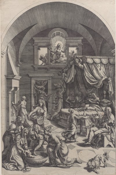Narodziny św. Jana Chrzciciela, 1555-88. autorstwa Diana Mantuana