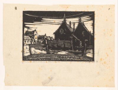 Domy na bulwarze w Scheveningen (tytuł na obiekcie) autorstwa Dick Ket (signed by artist)