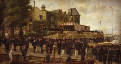 Złożony portret członków Królewskiej Eskadry Jachtowej, 1895 autorstwa Dickinson and Foster
