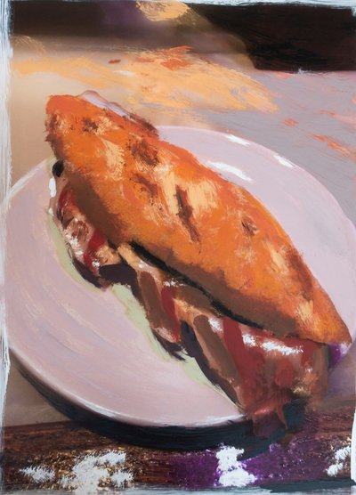 Bocata del camino 1, 2018 (farba akrylowa na wydrukowanym zdjęciu) autorstwa Diego Beyro