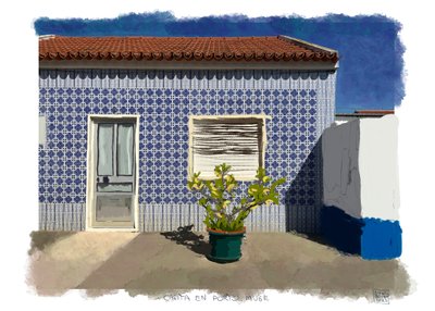 Casita de porte muge, 2022 (grafika cyfrowa wykonana na iPadzie) autorstwa Diego Beyro