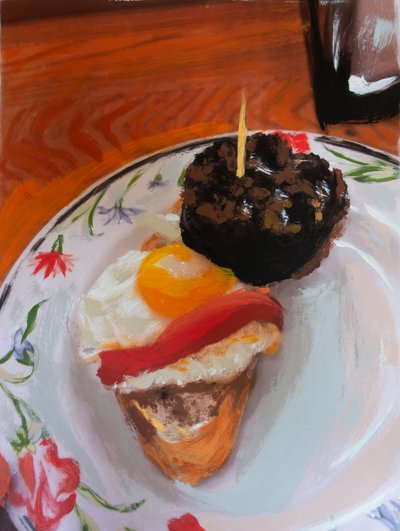 Cojonudo, 2018 (farba akrylowa na wydrukowanym zdjęciu) autorstwa Diego Beyro