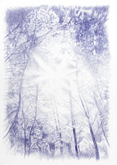 Contraluz, 2024 (tusz na płótnie) autorstwa Diego Beyro