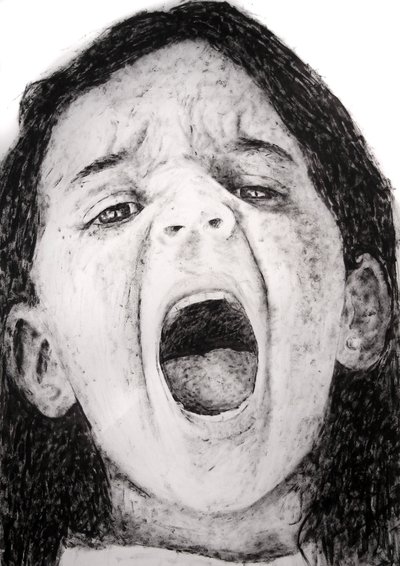 Manuela 1 (seria Kids), 2008 (akryl na papierze) autorstwa Diego Beyro