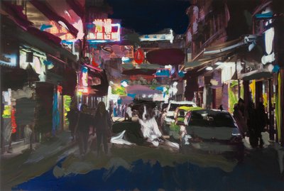 Roma fuera de escala en Hong Kong 2, 2018 (farba akrylowa na wydrukowanym zdjęciu) autorstwa Diego Beyro