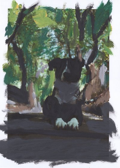 Roma subexpuesta, 2019 (farba akrylowa na wydrukowanym zdjęciu) autorstwa Diego Beyro