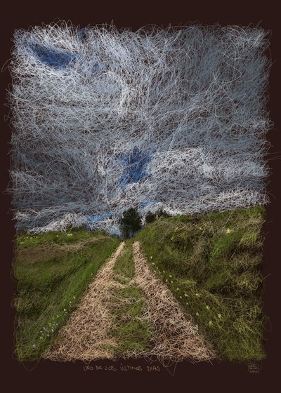 Jeden z ostatnich dni, 2022 (grafika cyfrowa wykonana na iPadzie) autorstwa Diego Beyro