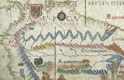 Północna Ameryka Południowa, szczegół z atlasu świata, 1565 autorstwa Diego Homem