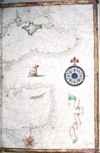 Turcja, Morze Kaspijskie i Cypr, fragment atlasu słowa, 1565 autorstwa Diego Homem