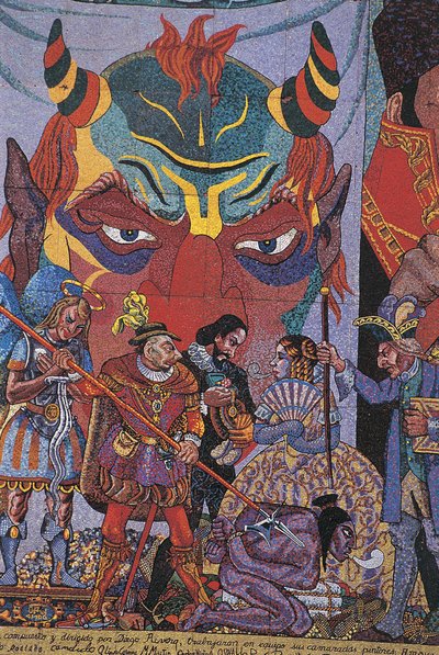 Zbliżenie obrazu, Teatr Insurgentes, Mexico City, Meksyk autorstwa Diego Rivera