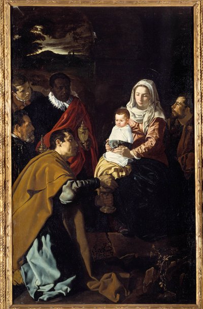 Adoracja mędrców. Obraz Diego Rodrigueza de Silva y Velasquez (1599-1660) autorstwa Diego Velázquez