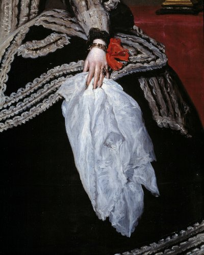 Ręka i szalik Szczegół portretu królowej Marii Anny (Marianny) Austrii (1634-1696), żony Filipa IV”” Obraz Diego velasqueza (1599-1660) Madryt XVII w., Muzeum Prado autorstwa Diego Velázquez